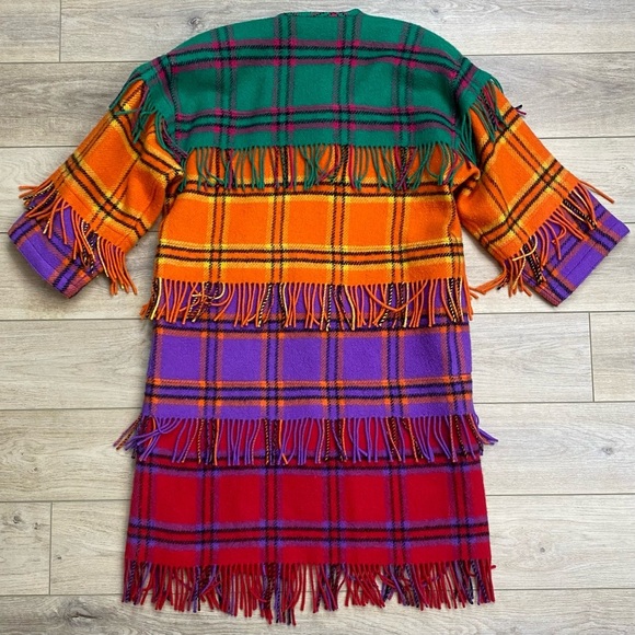 Vintage Couture Jean Charles De Castelbajac Wool Fringe Overcoat Ko & Co Deigner - Picture 8 of 16